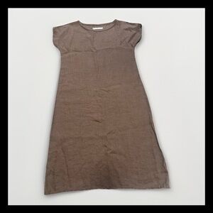 Blue Summer House Blown Linen Short Sleeve Tunic Dress Sz S